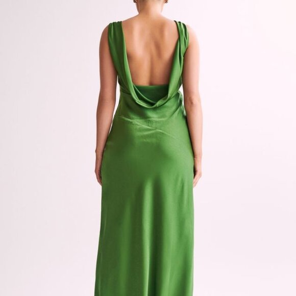 Green Meshki Cowl Back Dress - Picture 2 of 11